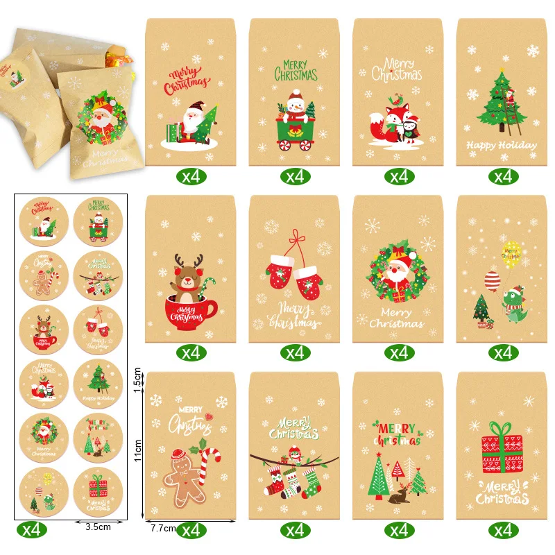 48set Christmas Envelope Paper Bag Christmas Deco Packaging Gift Bag Original Christmas Greeting Card Gift Small Storage Bag
48set Christmas Envelope Paper Bag Christmas Deco Packaging Gift Bag Original Christmas Greeting Card Gift Small Storage Bag