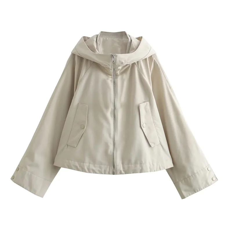TRAF 2023 Hooded High Collar Crop Coats Women Autumn Fashion Casual Long Sleeves Jackets Minimalist Back Waist Elastic Hem Tops
TRAF 2023 Hooded High Collar Crop Coats Women Autumn Fashion Casual Long Sleeves Jackets Minimalist Back Waist Elastic Hem Tops