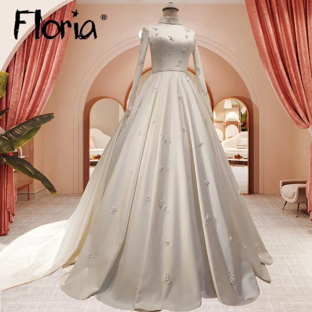 Robes De Soirée Satin Appliques Beaded Prom Dresses for Women Arabic Pearls Back Long Sleeves Formal Dress Muslim Evening Gowns
Robes De Soirée Satin Appliques Beaded Prom Dresses for Women Arabic Pearls Back Long Sleeves Formal Dress Muslim Evening Gowns