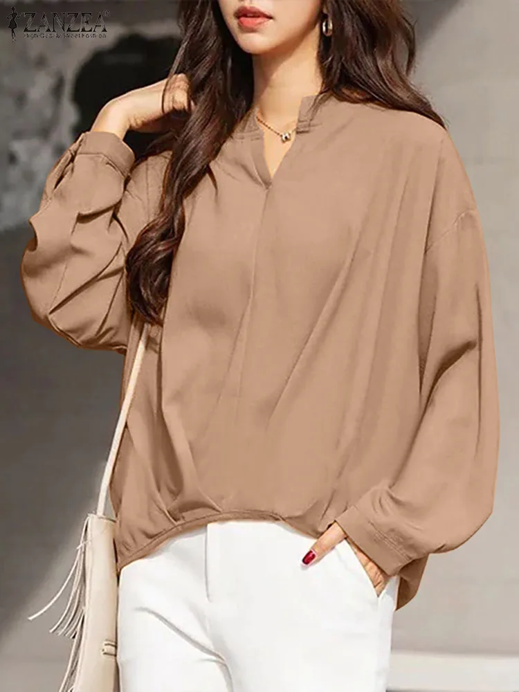 ZANZEA Oversized Spring Women Blouse V-Neck Solid Color Off Shoulder Thin Full Sleeve Blusas Femme Fashion Casual Holiday Tops
ZANZEA Oversized Spring Women Blouse V-Neck Solid Color Off Shoulder Thin Full Sleeve Blusas Femme Fashion Casual Holiday Tops