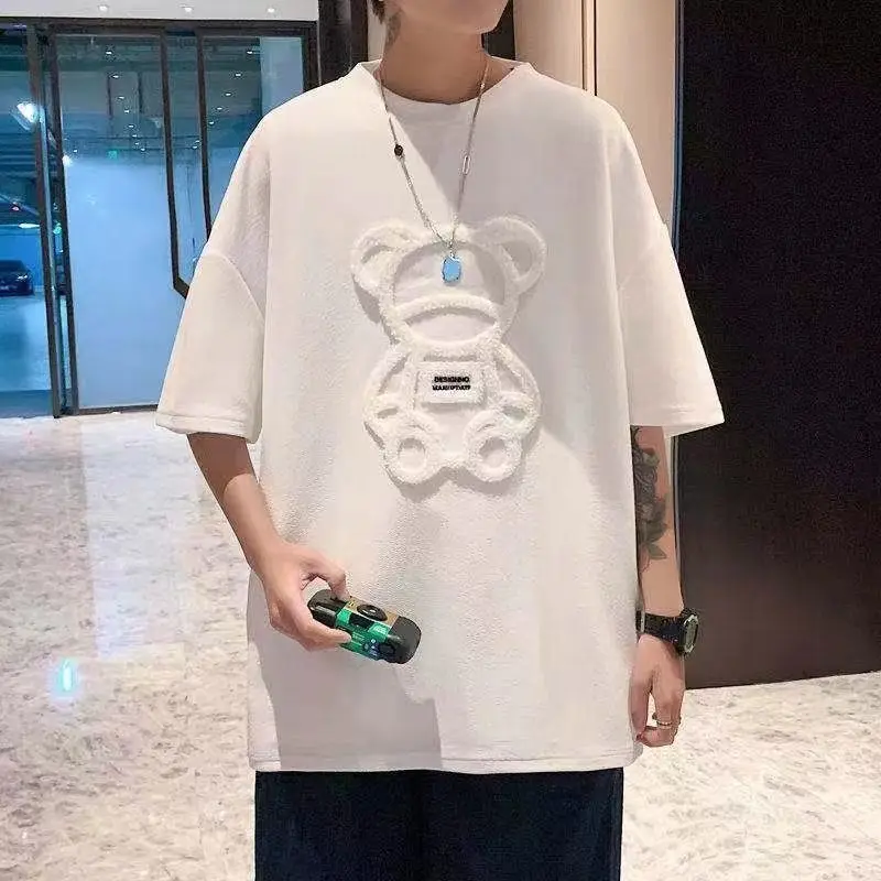 2023 Men's Top Summer Cotton Short-sleeved T-shirt Male Bear Couple Half-sleeved Loose Casual Top
2023 Men's Top Summer Cotton Short-sleeved T-shirt Male Bear Couple Half-sleeved Loose Casual Top
