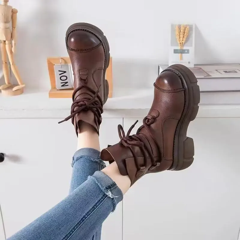 Retro Non-slip Rubber Sole Female Boots 2022 Autumn New Women's Casual Shoes High-quality Outdoor Comfort Height-enhancing Shoes
Retro Non-slip Rubber Sole Female Boots 2022 Autumn New Women's Casual Shoes High-quality Outdoor Comfort Height-enhancing Shoes
