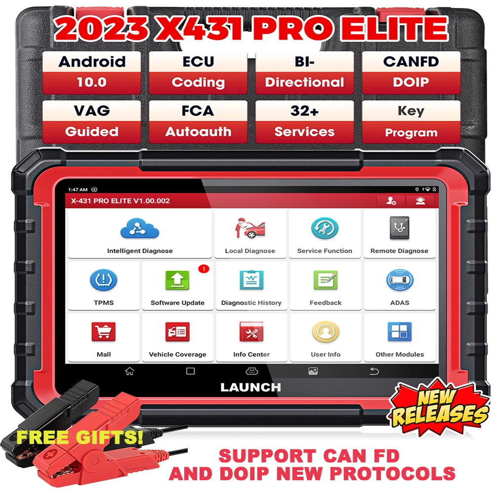 Launch X431 PRO ELITE Auto Full System Car Diagnostic Tools Key Program CAN FD Online ECU Programming Coding Active Tester OBD2
Launch X431 PRO ELITE Auto Full System Car Diagnostic Tools Key Program CAN FD Online ECU Programming Coding Active Tester OBD2