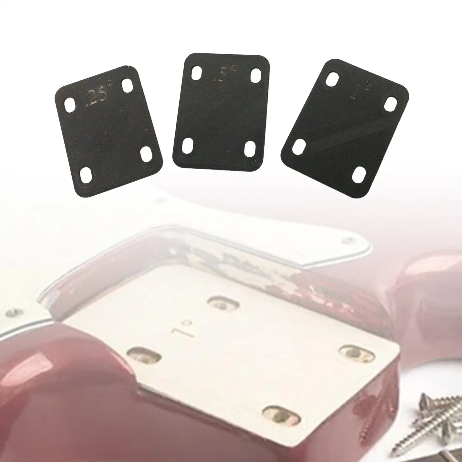 

3x 4 Holes Neck Plate Gasket Accs Replacement Part Pad Cushion Shim Black Neckplate for guitar masters Electric Guitar Guitarist