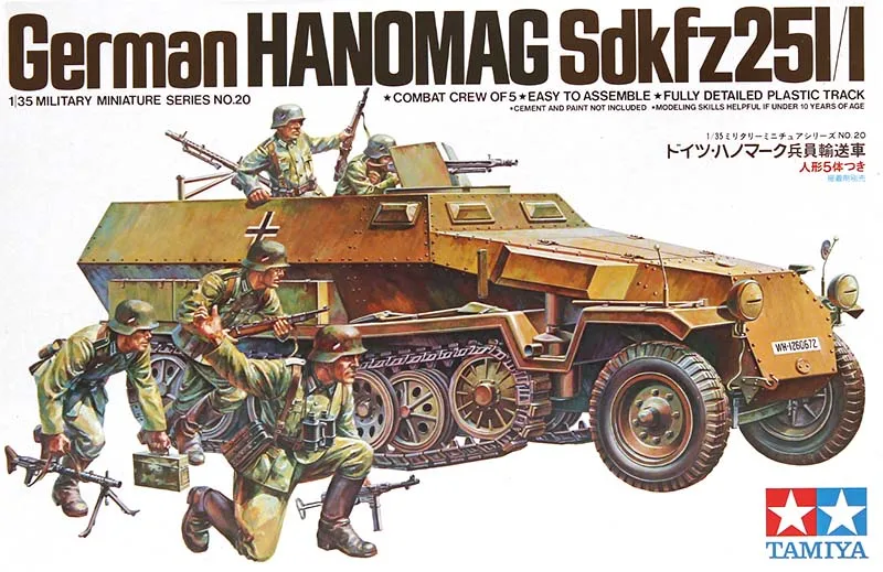 

TAMIYA MODEL 1/35 SCALE military models #35020 German Hanomag Sd.Kfz.251/1