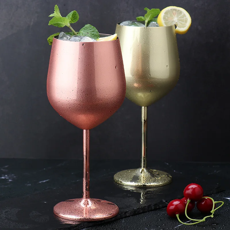 

500ml 304 Stainless Steel Goblet Wine Glass Juice Drink Goblet Shatterproof Party Barware Large-Capacity Goblet Bar Accessories