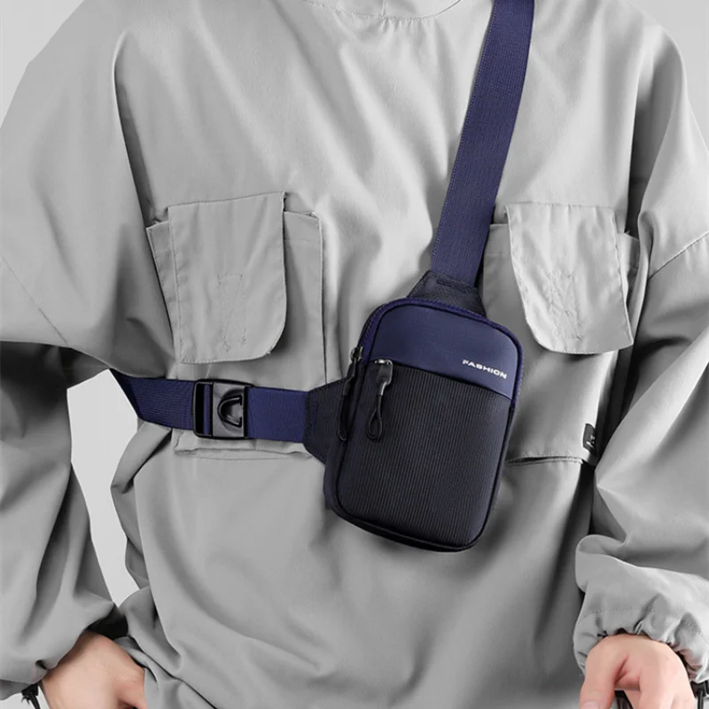 

Мужская вместительная нагрудная сумка, многофункциональная спортивная маленькая Повседневная сумка на одно плечо для бега