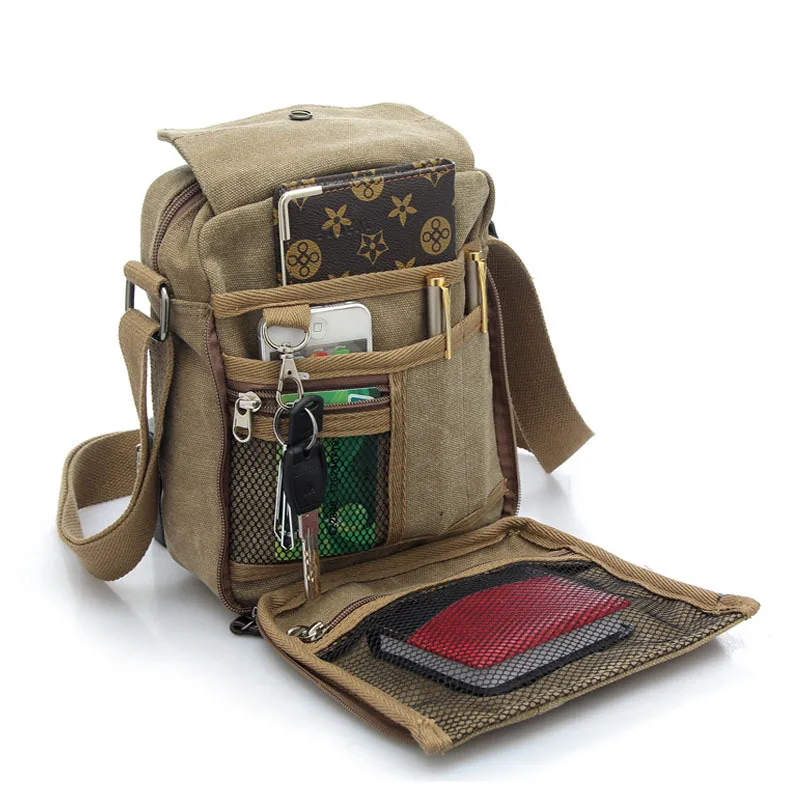 Retro Canvas Bag Military Sling Messenger Shoulder Satchel Travel Single Back Bags Outdoor Tool Container for Women and Men
Retro Canvas Bag Military Sling Messenger Shoulder Satchel Travel Single Back Bags Outdoor Tool Container for Women and Men