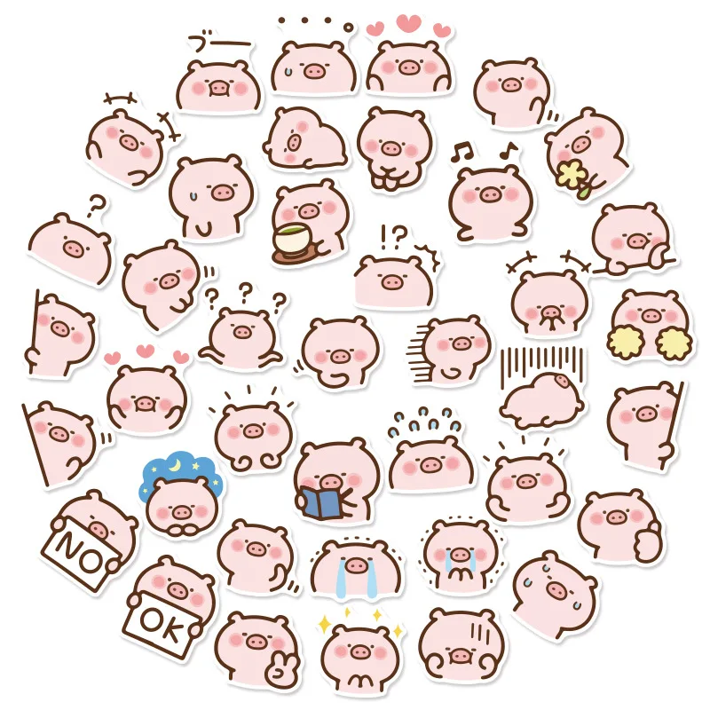 40 Pink Piggy Stickers Cute Cartoon Line Expression Stickers Water Cup Mobile Phone Waterproof Small Hand Account Stickers
40 Pink Piggy Stickers Cute Cartoon Line Expression Stickers Water Cup Mobile Phone Waterproof Small Hand Account Stickers