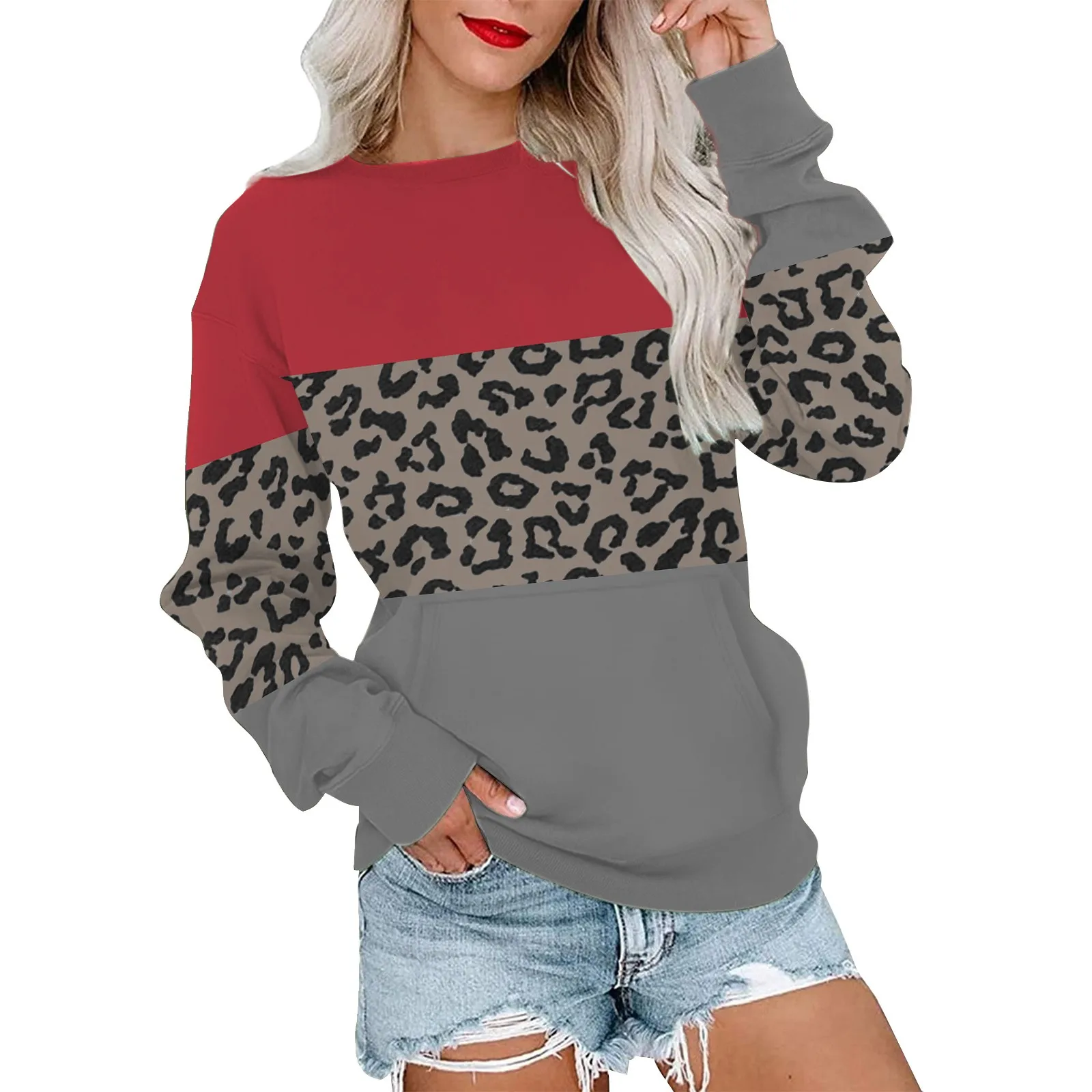 Women's Blouse Long Sleeve Tunic Tops Casual Leopard Print Shirts Crew Neck Loose Pullover Tops blusa mujer moda 2023
Women's Blouse Long Sleeve Tunic Tops Casual Leopard Print Shirts Crew Neck Loose Pullover Tops blusa mujer moda 2023