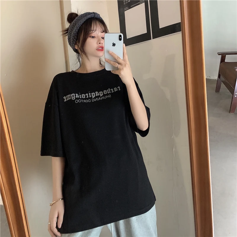 Letter Printed Causal Loose All Match Fashion Oversize Chessboard Printed Street Short Sleeve Women Top T-shirts
Letter Printed Causal Loose All Match Fashion Oversize Chessboard Printed Street Short Sleeve Women Top T-shirts
