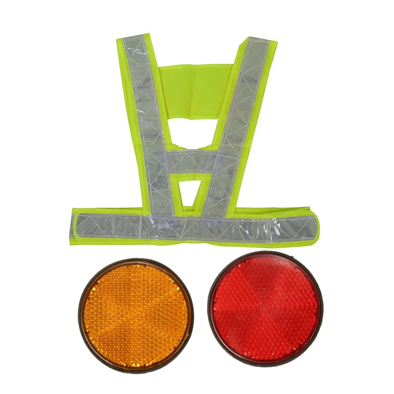 3 Pcs Reflect Supplies: 2Pcs 2 Inch Round Red And Orange Reflectors Universal For Motorcycle ATV Bike Dirt Bike & 1Pcs Yellow Sa
3 Pcs Reflect Supplies: 2Pcs 2 Inch Round Red And Orange Reflectors Universal For Motorcycle ATV Bike Dirt Bike & 1Pcs Yellow Sa