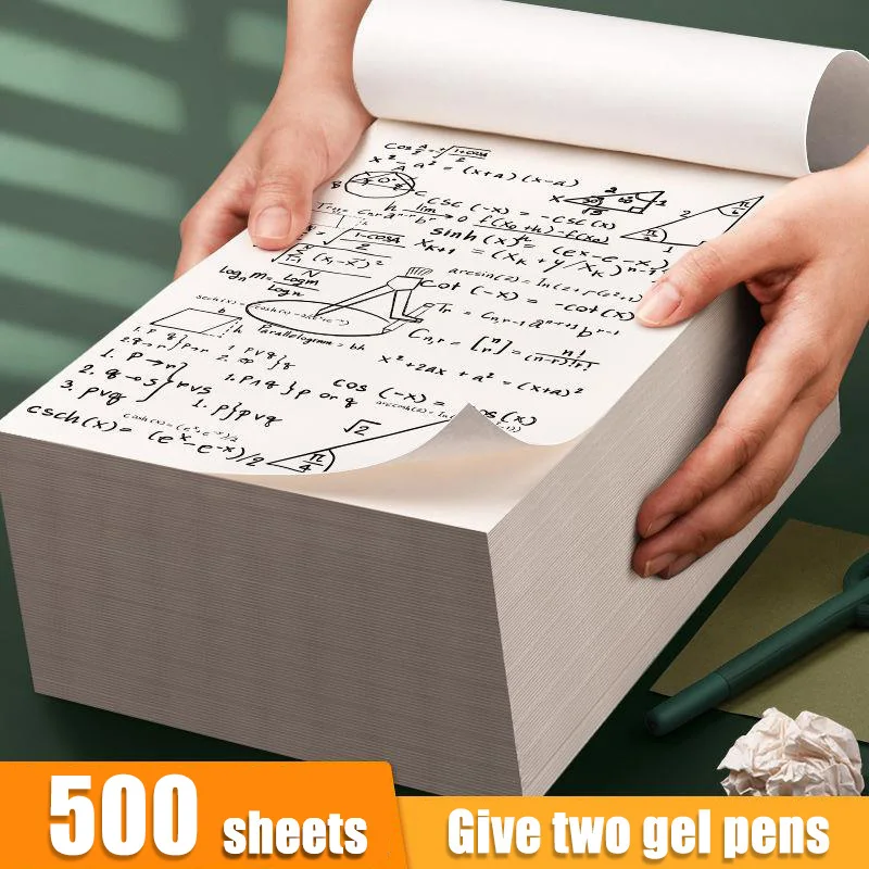 500 Sheets of Draft Paper Notebook for School Supplies Mathematical Calculation Book Tailored for Students Blank Doodle Books 
500 Sheets of Draft Paper Notebook for School Supplies Mathematical Calculation Book Tailored for Students Blank Doodle Books
