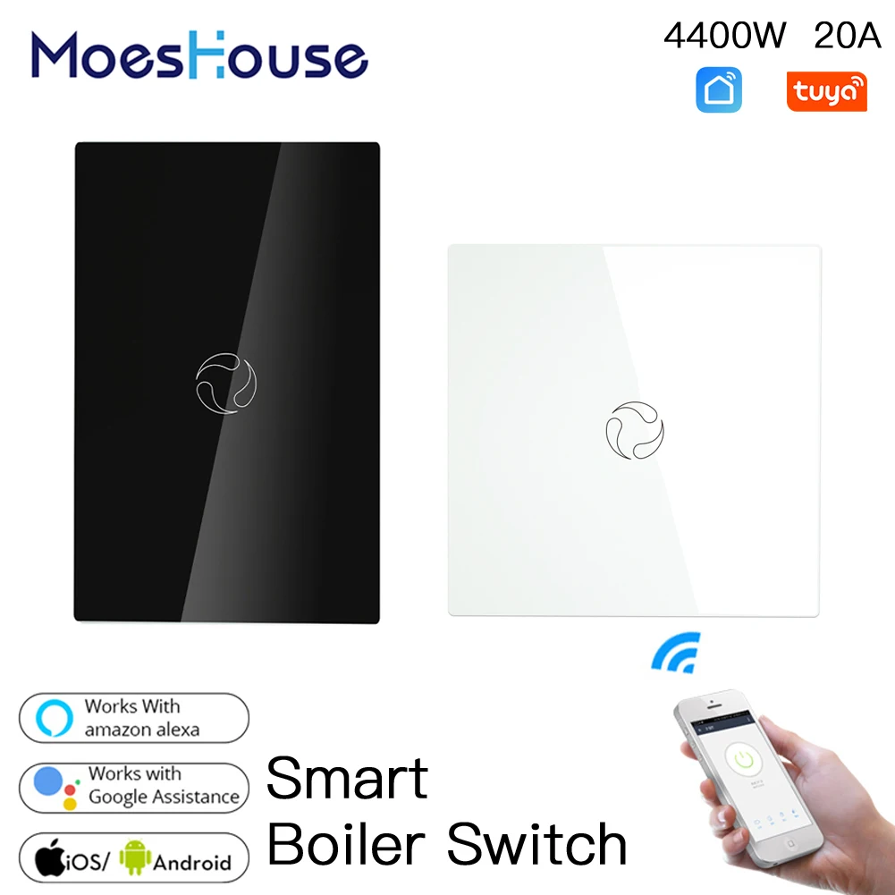 WiFi Smart Boiler Switch Water Heater Smart Life Tuya APP Remote Control Amazon Alexa Echo Google Home Voice Control Glass Panel
WiFi Smart Boiler Switch Water Heater Smart Life Tuya APP Remote Control Amazon Alexa Echo Google Home Voice Control Glass Panel
