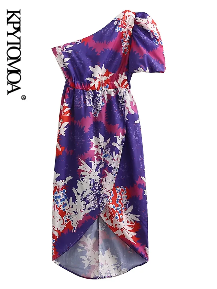 KPYTOMOA Women Fashion Floral Print Asymmetrical Midi Dress Vintage One Shoulder Puff Sleeve Female Dresses Vestidos Mujer
KPYTOMOA Women Fashion Floral Print Asymmetrical Midi Dress Vintage One Shoulder Puff Sleeve Female Dresses Vestidos Mujer