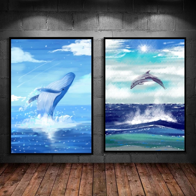Canvas HD Prints Whale jumps out of water Poster Home Modern Living Room Modular Painting Wall Stickers
Canvas HD Prints Whale jumps out of water Poster Home Modern Living Room Modular Painting Wall Stickers