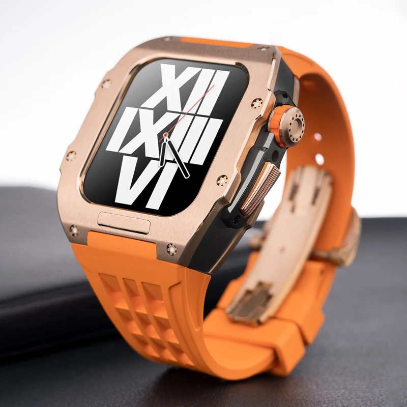 Titanium Alloy Case For Apple Watch Band 45mm 44mm Luxury Mod Kit Fluoro Rubber Strap For iWatch 8 7 SE 6 5 4 Modification Kit
Titanium Alloy Case For Apple Watch Band 45mm 44mm Luxury Mod Kit Fluoro Rubber Strap For iWatch 8 7 SE 6 5 4 Modification Kit