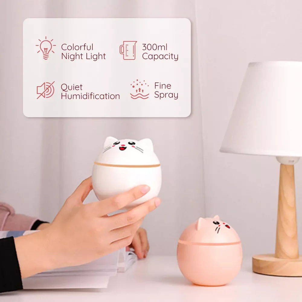 300ml Mini Lucky Cat USB Ultrasonic Air Humidifier for Home Car Mist Maker Colorful Night Lamp Office Air Purifier Umidificador
300ml Mini Lucky Cat USB Ultrasonic Air Humidifier for Home Car Mist Maker Colorful Night Lamp Office Air Purifier Umidificador