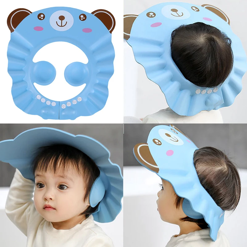 

Мягкая шапка для детского душа регулируемая шапка для мытья волос для детей защита ушей Безопасный детский шампунь для Купания Защита для головы