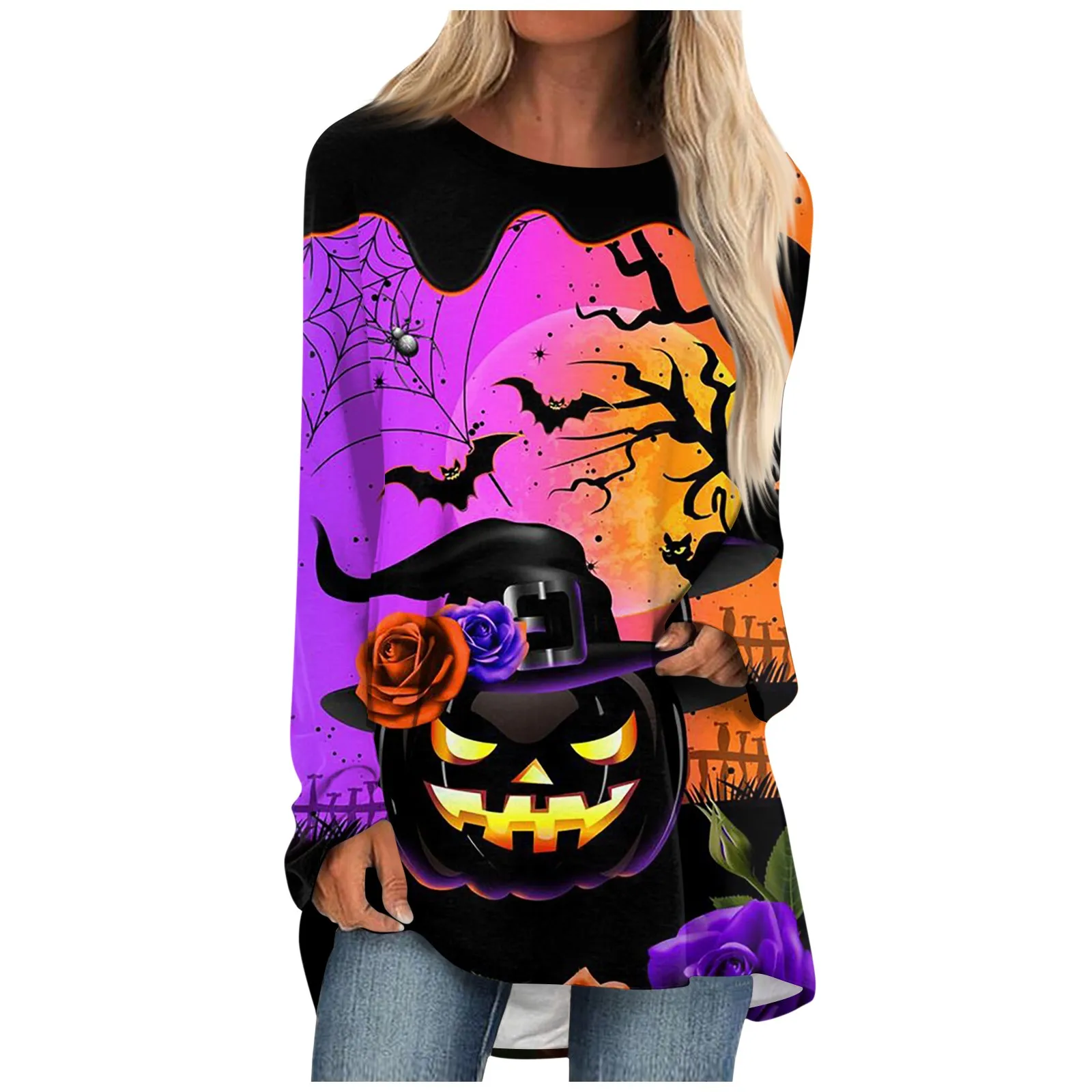 Top For Women Unique O-Neck Women Shirts Elegant Blouses Halloween Long Sleeves Women Shirts Blouses Elegant Tops For Women 2023
Top For Women Unique O-Neck Women Shirts Elegant Blouses Halloween Long Sleeves Women Shirts Blouses Elegant Tops For Women 2023