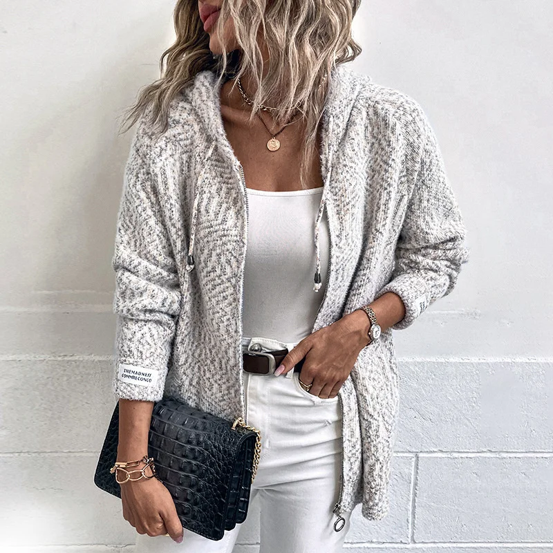 S-L Women Leopard Knitted Sweater Autumn Front Zipper Cardigans Knitwear With Hooded Long Sleeves Loose Outstreet Wear Coat
S-L Women Leopard Knitted Sweater Autumn Front Zipper Cardigans Knitwear With Hooded Long Sleeves Loose Outstreet Wear Coat