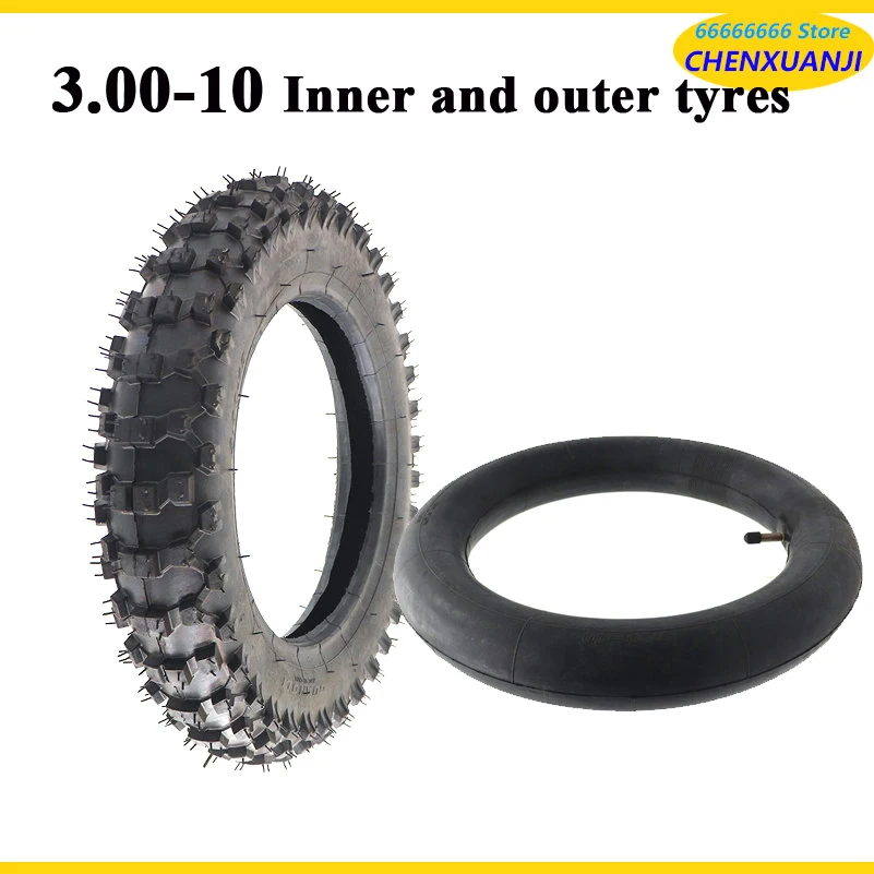 

10" Tyre 3.00-10 Outer Tire Inner Tube Nn-Slip Motocross Racing Motorcycle Dirt Pit Bike Atomik SSR SDG GY6 Scooter