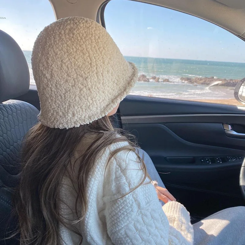 Autumn and Winter Lamb Velvet Fisherman Caps Korean Version Solid Color Velvet Warm Panama Basin Hat Bucket Hats
Autumn and Winter Lamb Velvet Fisherman Caps Korean Version Solid Color Velvet Warm Panama Basin Hat Bucket Hats