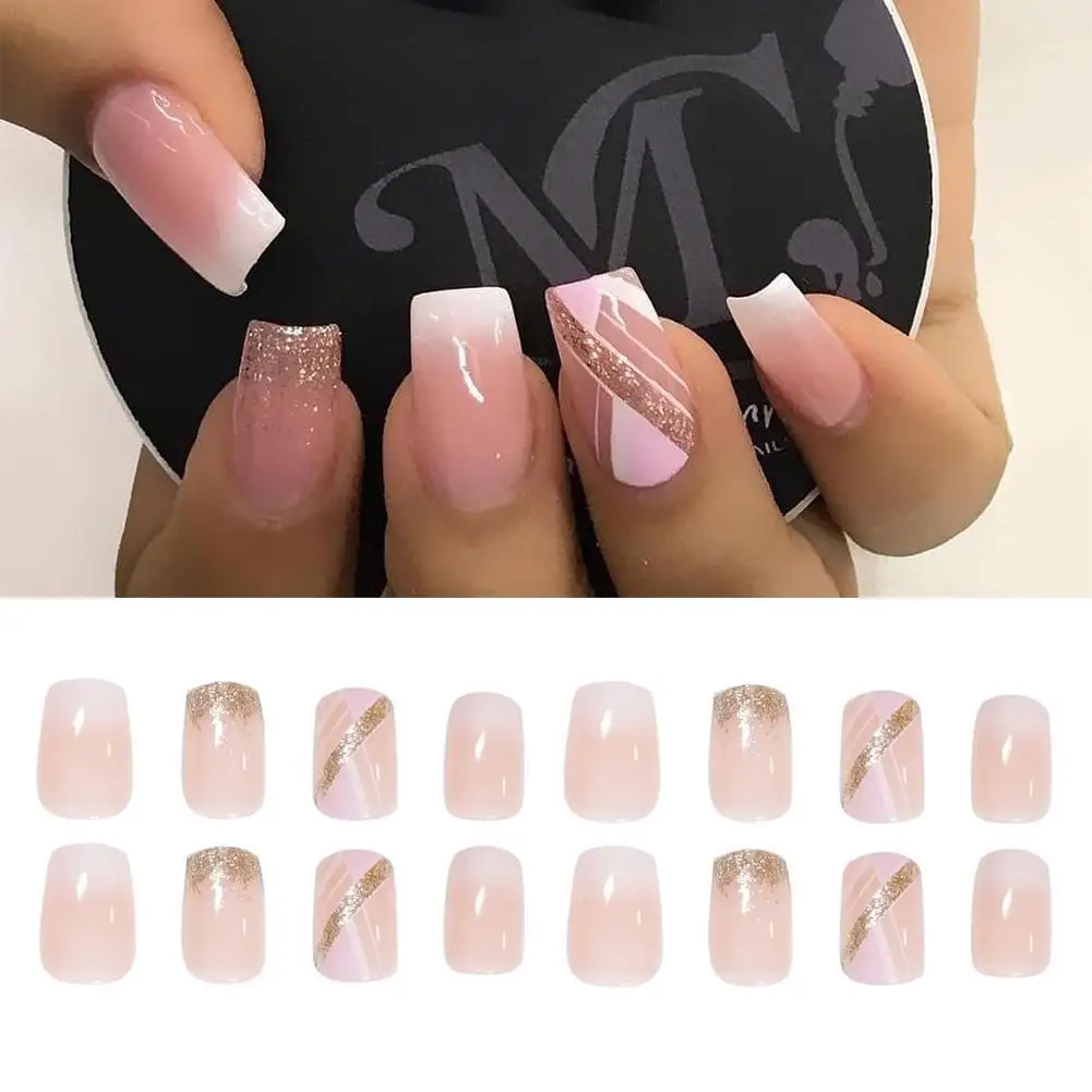 24pcs False Nail Full Cover Fake Nail Elegant Pink Gradient Glitter French Short Nails Coffin Short False Nail Press On Nails
24pcs False Nail Full Cover Fake Nail Elegant Pink Gradient Glitter French Short Nails Coffin Short False Nail Press On Nails