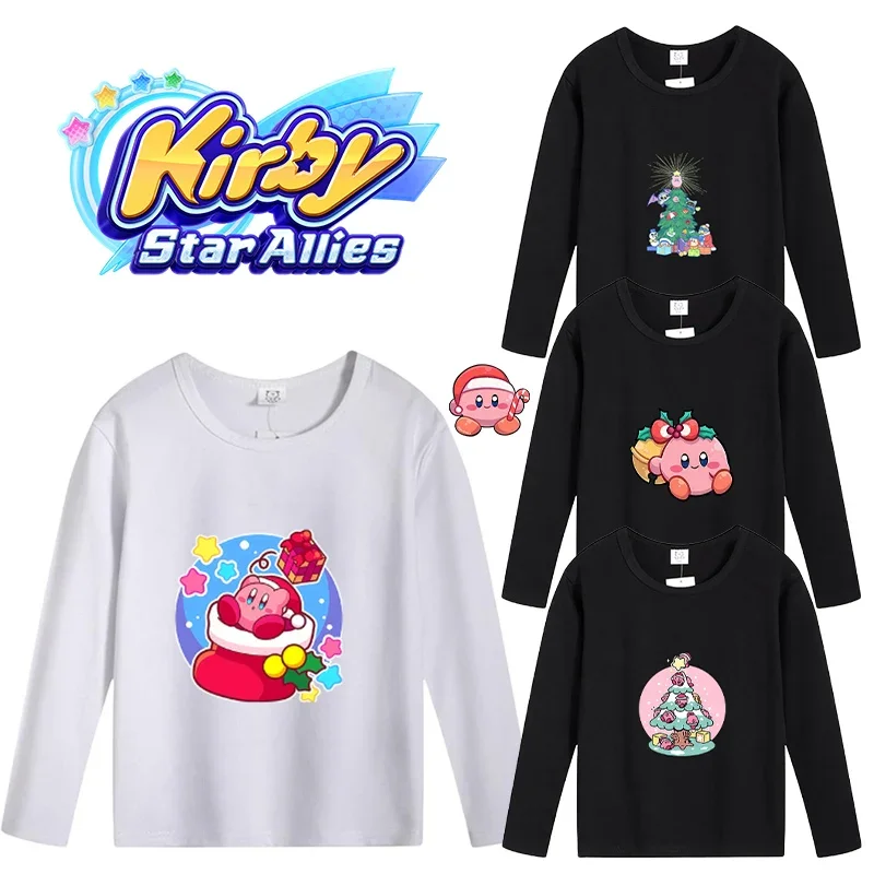 Футболка для мальчиков и девочек Star Kirbys осенняя хлопковая блузка с круглым