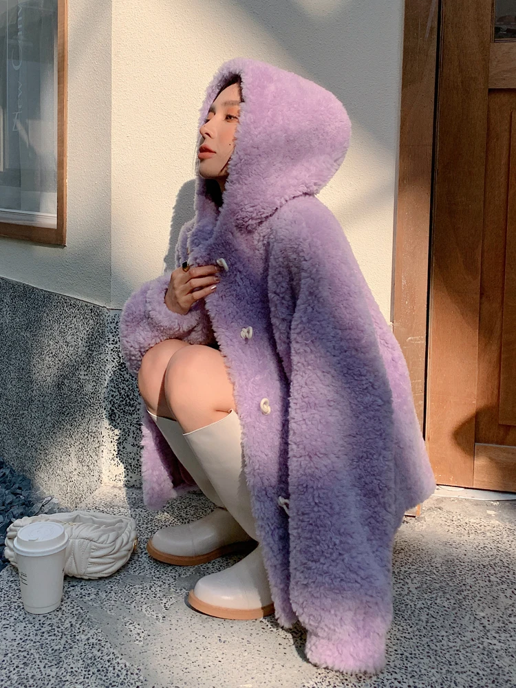 DASSWEI Autumn Winter Hooded Wool Coat For Women Tops Loose Casual Thick Warm Coat Female Sheep Sheared Outwear 2023 New Fashion
DASSWEI Autumn Winter Hooded Wool Coat For Women Tops Loose Casual Thick Warm Coat Female Sheep Sheared Outwear 2023 New Fashion
