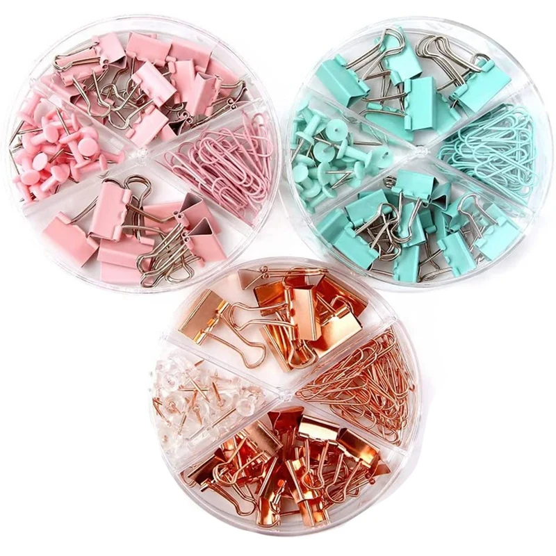Box Pack Paper Clips Binder Clips Push Pins Set(72 Pcs Per Box),Practical Desk Organize Kits for Office School
Box Pack Paper Clips Binder Clips Push Pins Set(72 Pcs Per Box),Practical Desk Organize Kits for Office School
