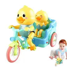 Infant Musical Toys Press And Go Cartoon Truck Tricycle Educational Toys Easy To Use Music And Lights Kids Toys