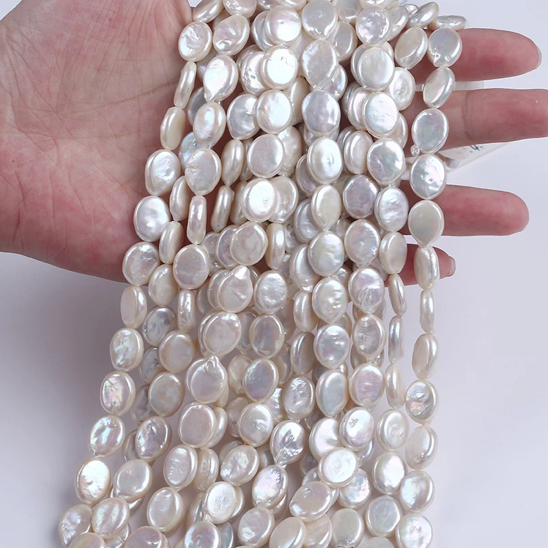 Natural white and pink 10-12 mm flat oval shape baroque freshwater pearl loose in strand
Natural white and pink 10-12 mm flat oval shape baroque freshwater pearl loose in strand