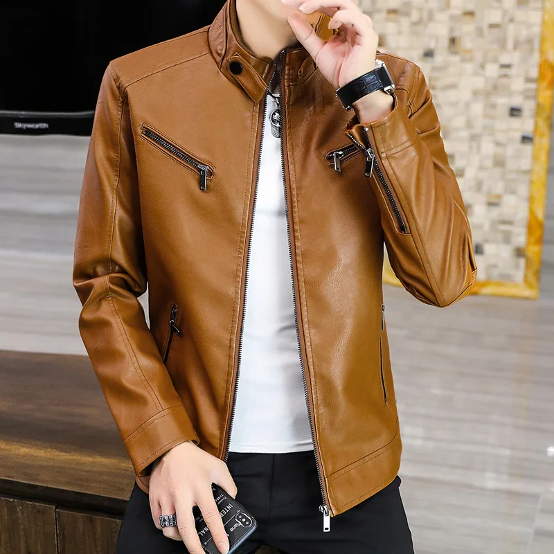 2023 Men 'S Autumn Slim-Fit Handsome New Fashion Motorcycle Leather Jacket Youth Stand Collar Leather Jacket
2023 Men 'S Autumn Slim-Fit Handsome New Fashion Motorcycle Leather Jacket Youth Stand Collar Leather Jacket