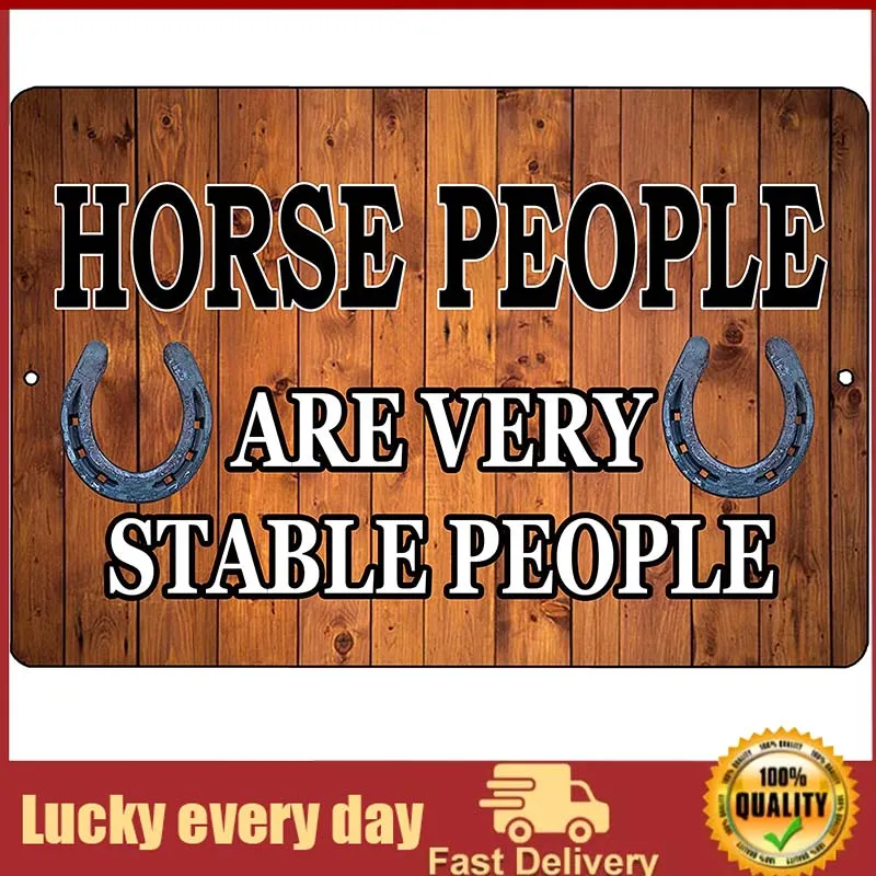

Rogue River Tactical Funny Horse Tin Sign Wall Decor Bar Very Stable People Barn Horses Pony Country farmhouse metal decor