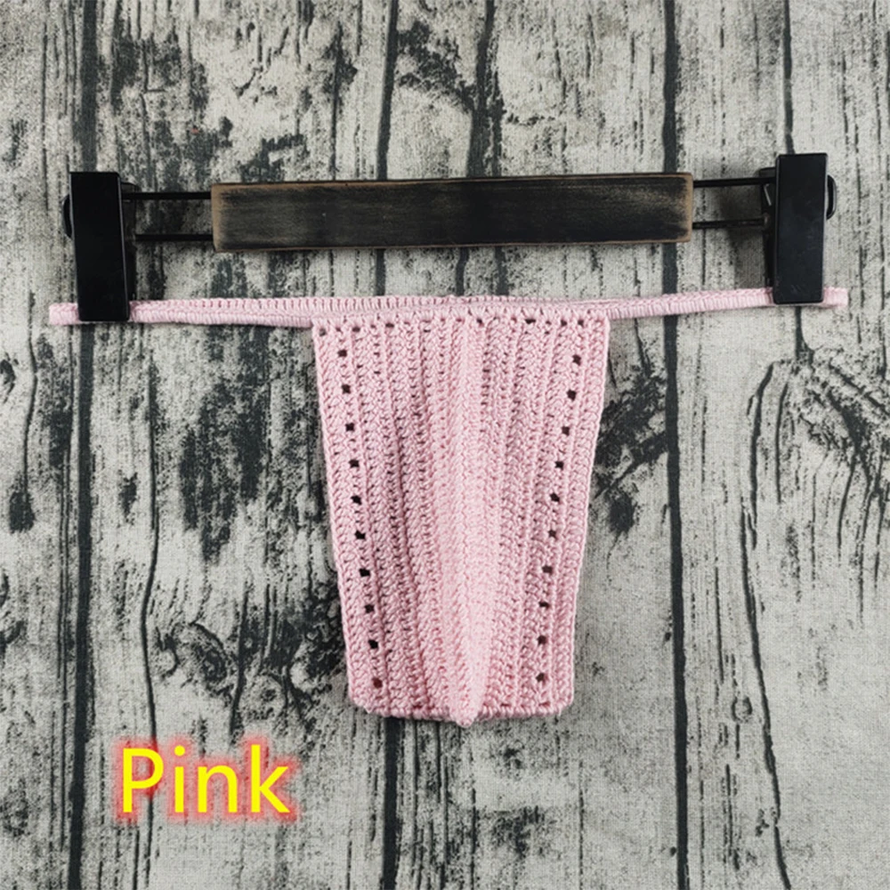 Hand Crochet G String Men Underwear Thong Swimming Sunbathing Bikini Bottoms Sexy Underpants For Gay U Convex Pouch Knickers
Hand Crochet G String Men Underwear Thong Swimming Sunbathing Bikini Bottoms Sexy Underpants For Gay U Convex Pouch Knickers