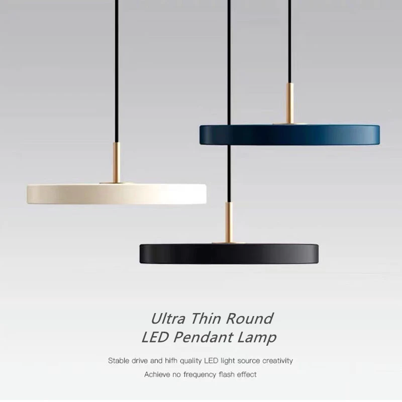 Круглый подвесной светильник в скандинавском стиле, светодиодный ультратонкий светильник с одной головкой, прикроватная лампа для ресторана, кафе, подвесные лампы
Круглый подвесной светильник в скандинавском стиле, светодиодный ультратонкий светильник с одной головкой, прикроватная лампа для ресторана, кафе, подвесные лампы