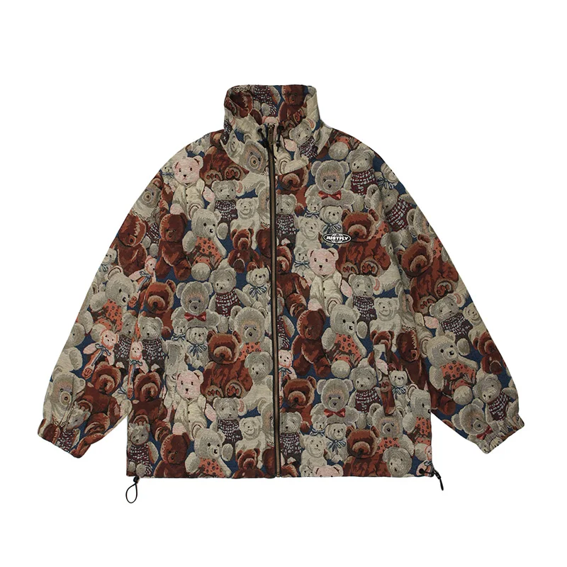 Cartoon Full Bear Stand Windberaker Jacket Men and Women Oversize Retro Streetwear Casual Coat Harajuku Hip Hop Loose Tops
Cartoon Full Bear Stand Windberaker Jacket Men and Women Oversize Retro Streetwear Casual Coat Harajuku Hip Hop Loose Tops