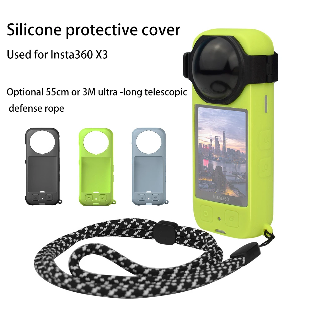 for Insta360 X3 Silicone Protective Cover Anti -Rope Lens Protective Cover/Sleeve Anti -Scratch Resistance
for Insta360 X3 Silicone Protective Cover Anti -Rope Lens Protective Cover/Sleeve Anti -Scratch Resistance
