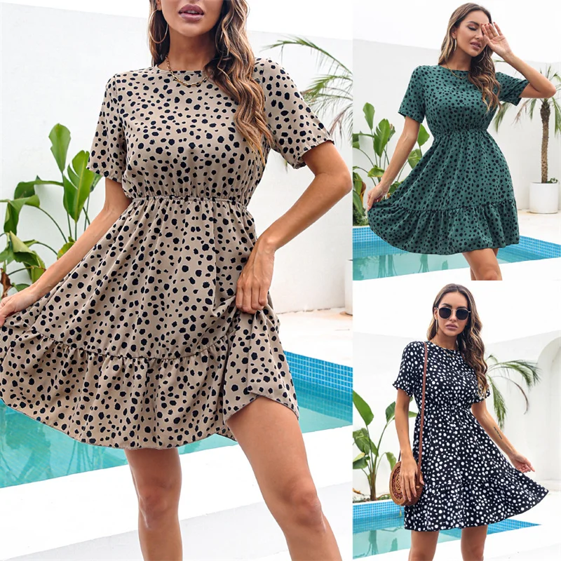 New Women Printed Leopard Summer Dress Europe And America Ruffles Dress For Girls Chiffon Spring Dress 3 Colors Drop Shipping
New Women Printed Leopard Summer Dress Europe And America Ruffles Dress For Girls Chiffon Spring Dress 3 Colors Drop Shipping