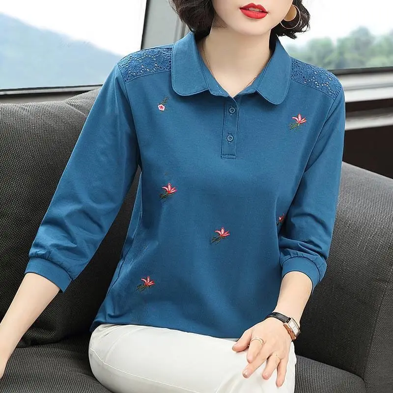 95% cotton lapel T-shirt female 2022 spring Korean the seven-point sleeve loose middle sleeve POLO collar clothes women
95% cotton lapel T-shirt female 2022 spring Korean the seven-point sleeve loose middle sleeve POLO collar clothes women