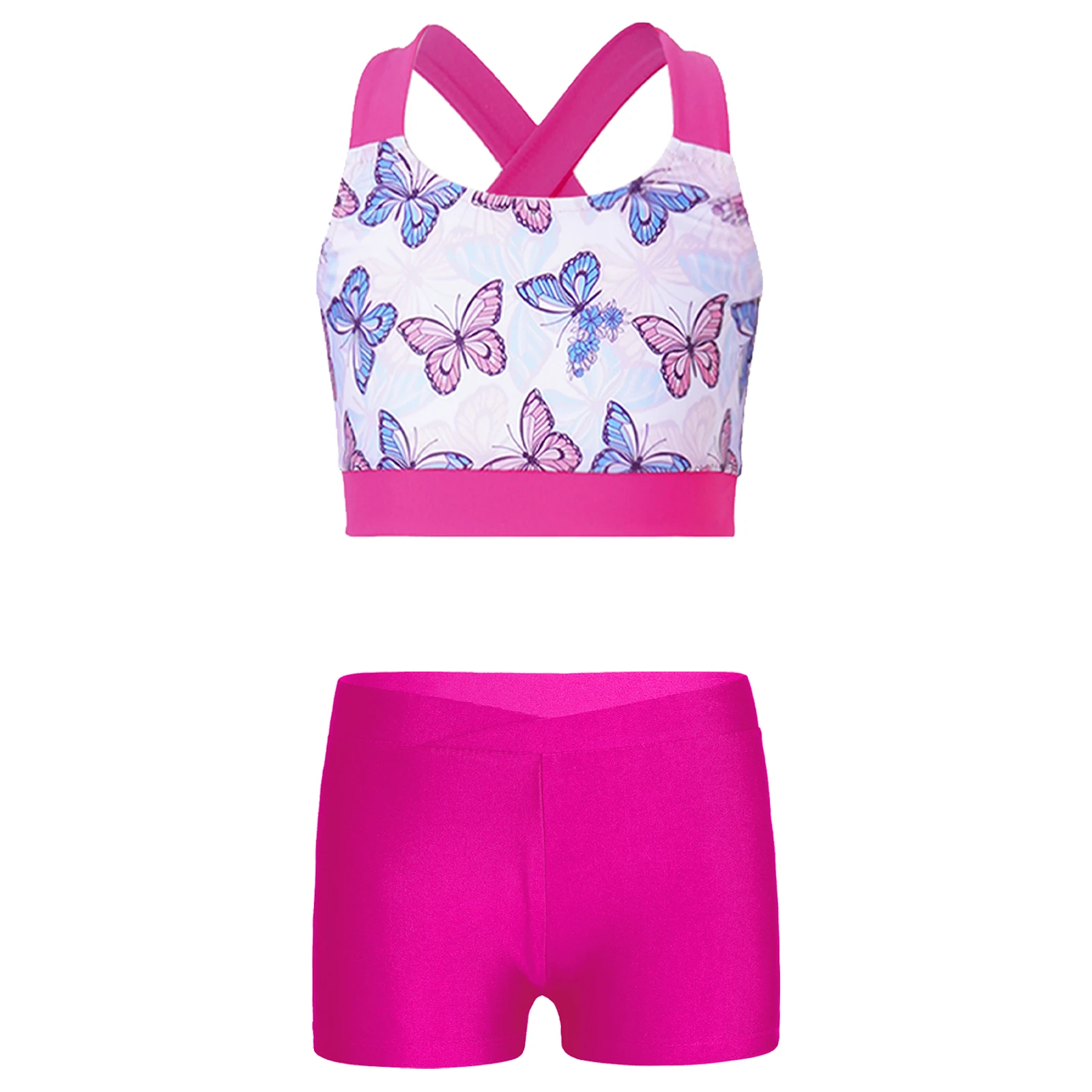 Children Girls Jazz Dance Costume Ballet Gymnastics Yoga Outfits Sleeveless Print Crop Top with Shorts Set Swimwear Sportswear
Children Girls Jazz Dance Costume Ballet Gymnastics Yoga Outfits Sleeveless Print Crop Top with Shorts Set Swimwear Sportswear