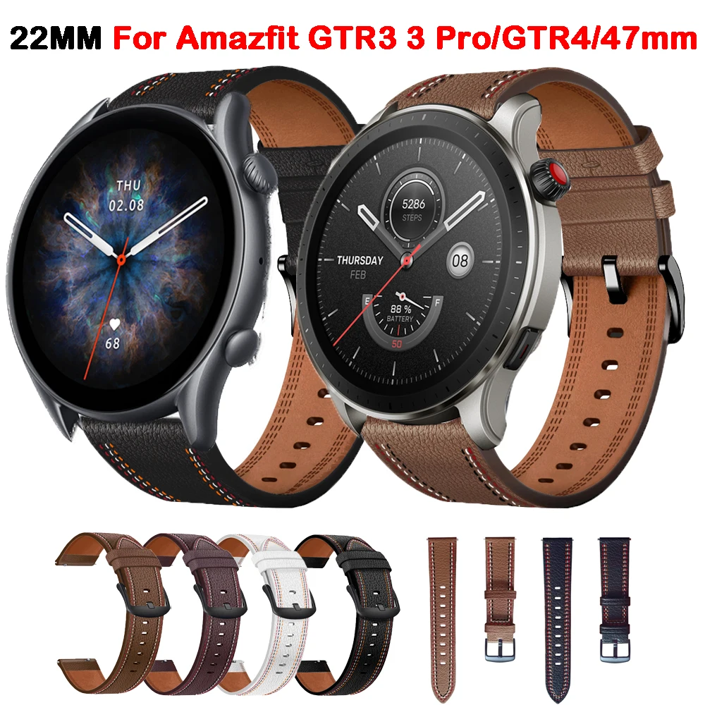 22mm Leather Watch Band Straps For Huami Amazfit GTR 3 Pro/GTR3/GTR4/GTR2/2e Smartwatch Wristbands Bracelet GTR 47mm Correa
22mm Leather Watch Band Straps For Huami Amazfit GTR 3 Pro/GTR3/GTR4/GTR2/2e Smartwatch Wristbands Bracelet GTR 47mm Correa