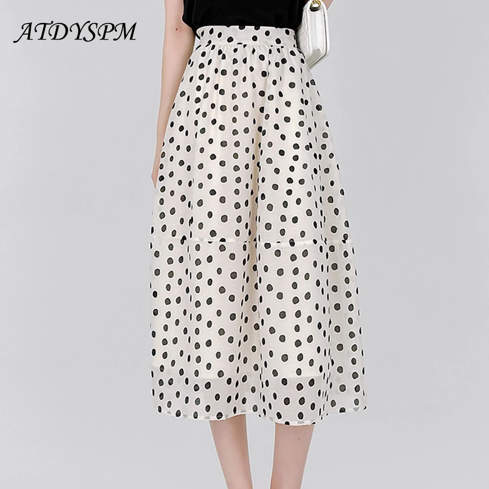 Korean Fashion Streetwear Pleated Chiffon Skirt For Woman 2023 Summer Polka Dot Print Beach Skirts Femme Saia A-Line Midi skirt
Korean Fashion Streetwear Pleated Chiffon Skirt For Woman 2023 Summer Polka Dot Print Beach Skirts Femme Saia A-Line Midi skirt