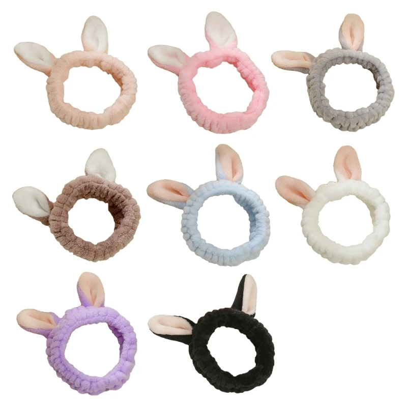 

Sweet Style Bunny Ear Headband Wide-brimmed Elastic Hairbands Cute Hair Decors