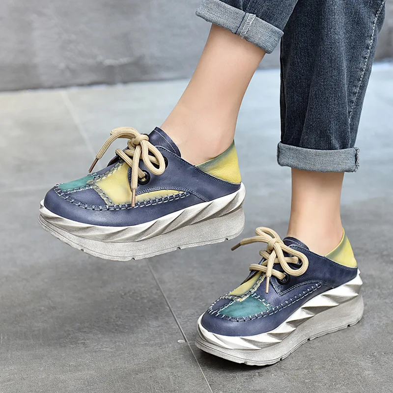 Birkuir 2022 New Women Platform Shoes Casual Lace Up Big Head Genuine Leather Flats Leisure Round Toe Ladies Platform Shoes
Birkuir 2022 New Women Platform Shoes Casual Lace Up Big Head Genuine Leather Flats Leisure Round Toe Ladies Platform Shoes