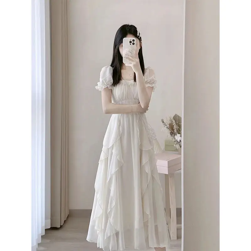 Dress Women Square Collar Chic Gentle Summer Sweet Temper Sundresss Midi Vestido French Style Leisure Fairycore Fashion Clothing
Dress Women Square Collar Chic Gentle Summer Sweet Temper Sundresss Midi Vestido French Style Leisure Fairycore Fashion Clothing