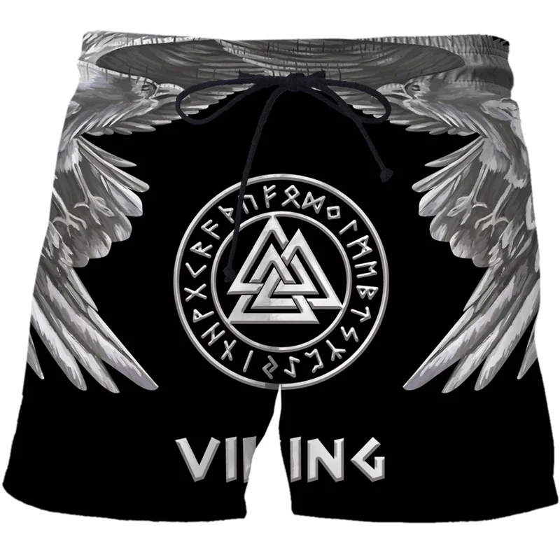

Viking Totem Graphic Shorts Pants Men Casual Beach Shorts Summer Swimsuit homme 2023 Fashion 3D Printing Sports Gym Swim Trunks
