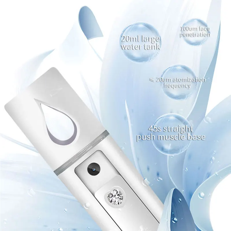 

USB Beauty Instrument Hydrating Humidifier Water Nano Mist Facial Sprayer Face Steamer Moisturizing Replenisher Meter 20ml