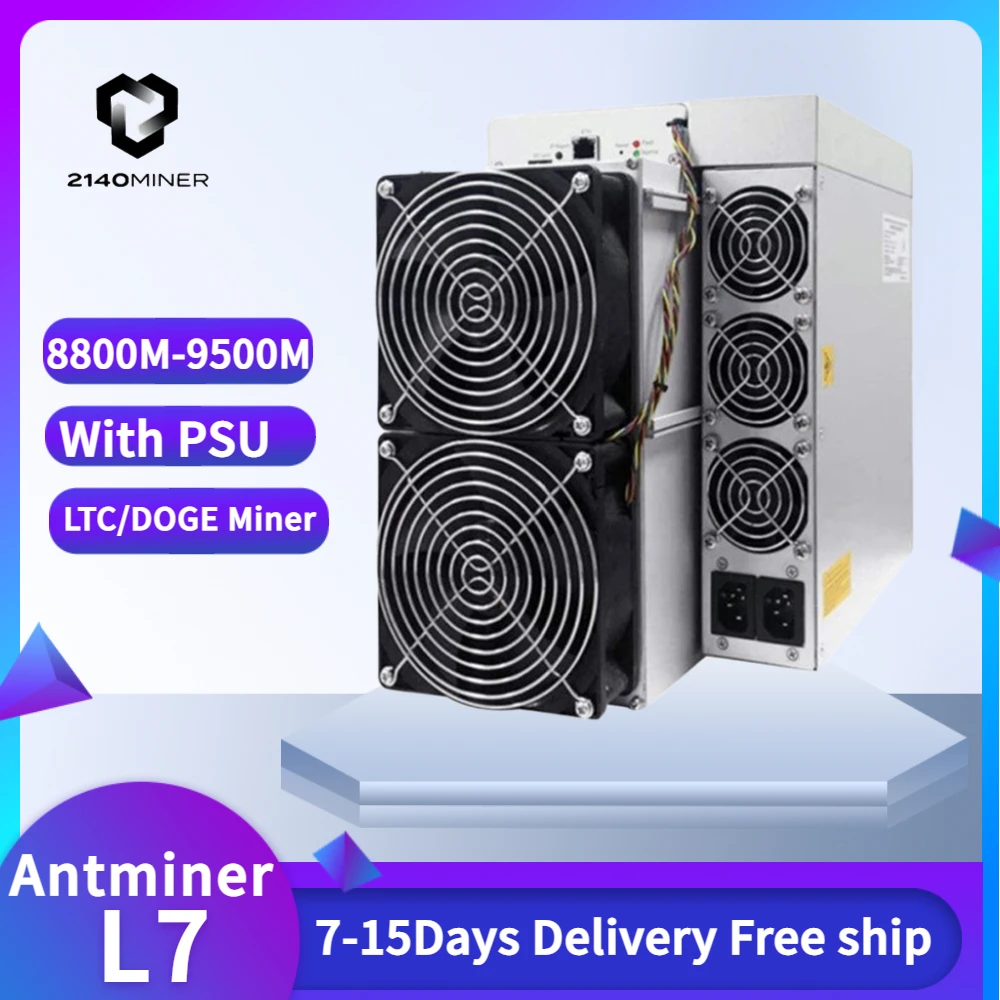 Antminer L7 LTC/DOGE Miner 8050M 8300M 8550M 8800M 9050M 9300M 9500M Asic Bitmain Майнер машина Бесплатная доставка -